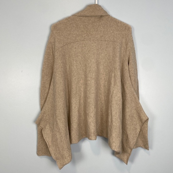 Free People Long-Sleeve Turtleneck Sweater Oatmeal Sz Small S Oversized Lagenloo - Picture 7 of 9